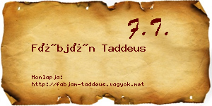 Fábján Taddeus névjegykártya