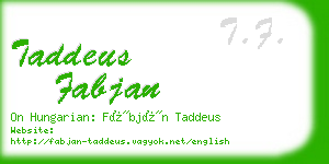 taddeus fabjan business card